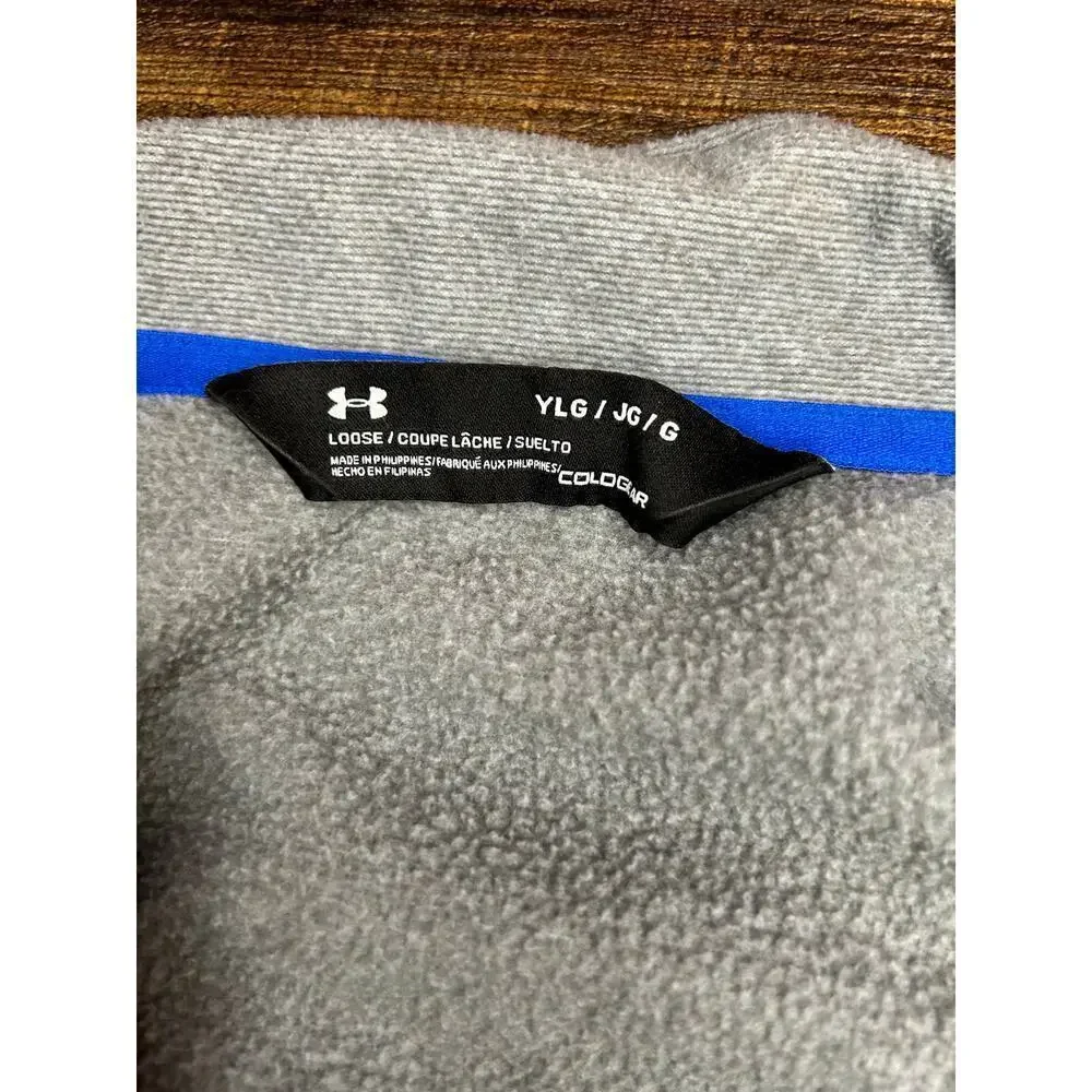 UNDER ARMOUR Unisex Youth Gray Fleece Quarter Zip Jacket / Size: Youth Large